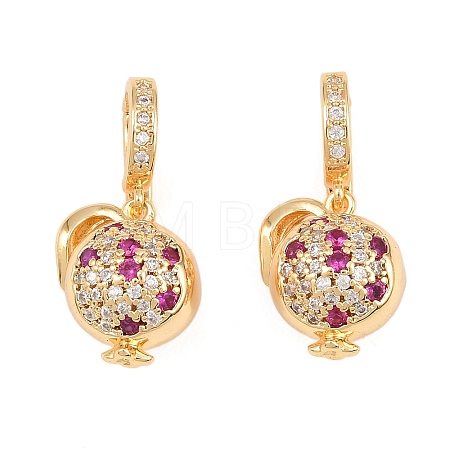 Brass Micro Pave Cubic Zirconia Fold Over Clasps KK-H538-01G-1