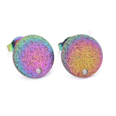 Ion Plating(IP) 304 Stainless Steel Stud Earring Findings STAS-Z021-C-01MC-1