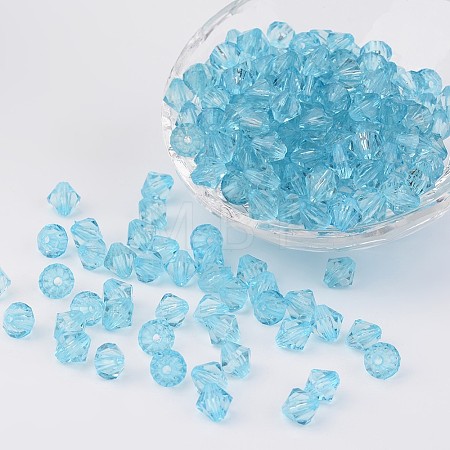 Faceted Bicone Transparent Acrylic Beads LS-DBB6mm-87-1