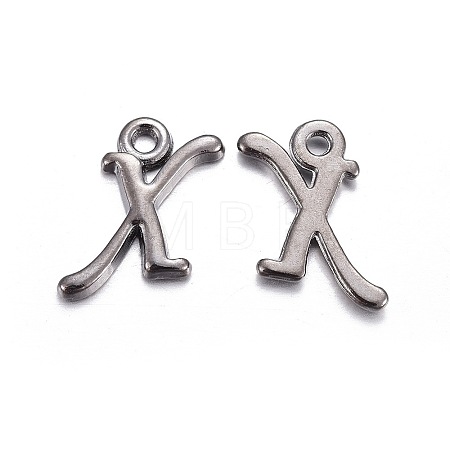 Gunmetal Plated Alloy Letter Pendants LS-PALLOY-J718-01B-X-1
