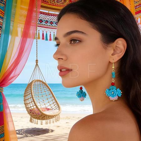 Handmade Iron Acrylic Dangle Earrings for Women GE3753-1-1