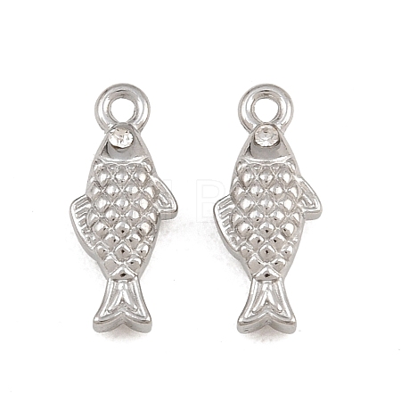 304 Stainless Steel with Crystal Rhinestone Charms RB-CBABFDA-11A-P-1