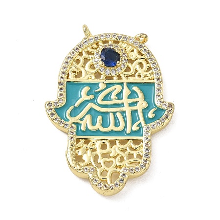 Brass Micro Pave Clear Cubic Zirconia Pendants CU-CBA6B6F-23G-A-1