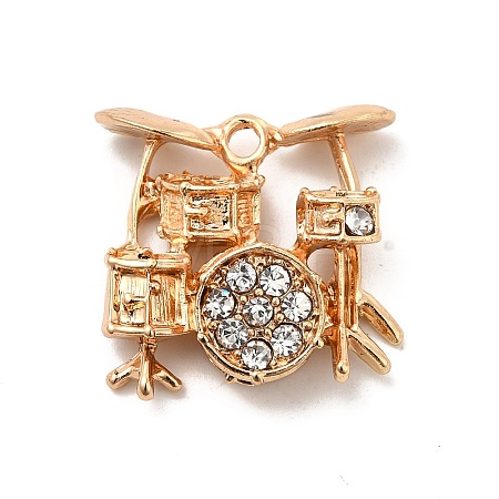 Rack Plating Alloy Rhinestone Pendants ALRI-M006-10G-1