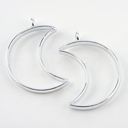Rack Plating Alloy Open Back Bezel Pendants X-PALLOY-S047-39D-FF-1