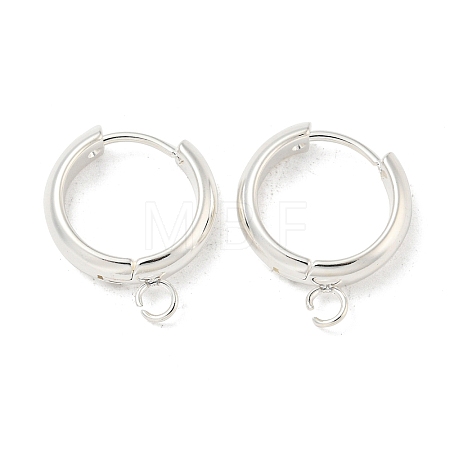 201 Stainless Steel Huggie Hoop Earring Findings STAS-P283-01W-S-1