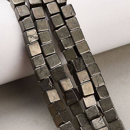 Natural Gold Pyrite/Golden Pyrite Beads Strands G-F833-F01-01-1