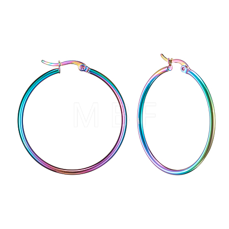 304 Stainless Steel Big Hoop Earrings EJEW-F105-07M-1