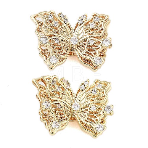 Brass Micro Pave Clear Cubic Zirconia Beads KK-Z059-03G-1