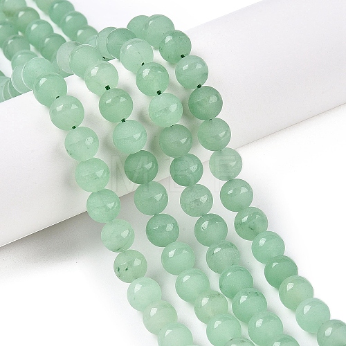 Frosted Natural White Jade Beads Strands G-T138-8mm-209D-1