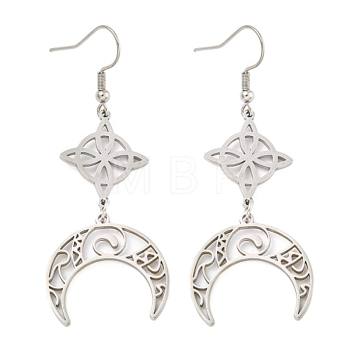 304 Stainless Steel Dangle Earrings for Women EJEW-F338-02P-1