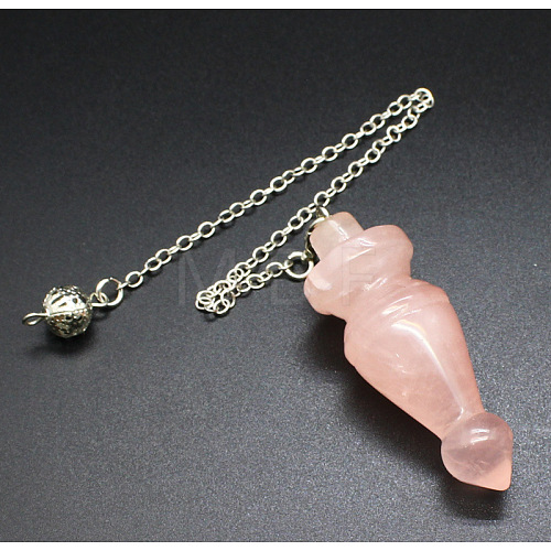 Natural Rose Quartz Cone Dowsing Pendulum Big Pendants PW-WG84774-06-1