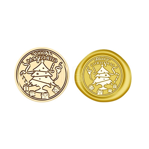 Christmas Series Wax Seal Brass Stamp Head AJEW-Z031-04G-03-1