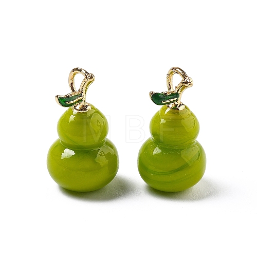 Brass Handmade Lampwork Pendants KK-D323-01B-01-1