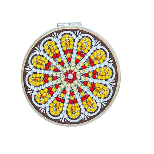 Mandala Flower DIY Diamond Painting Mirror Kits DIAM-PW0010-02C-1