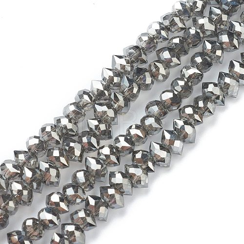 Electroplate Glass Beads Strands GLAA-A001-02A-PL03-1