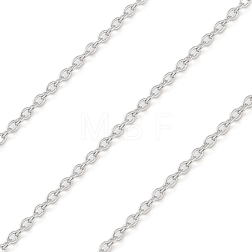 Anti-Tarnish Rhodium Plated 925 Sterling Silver Cable Chains STER-E072-02P-02-1