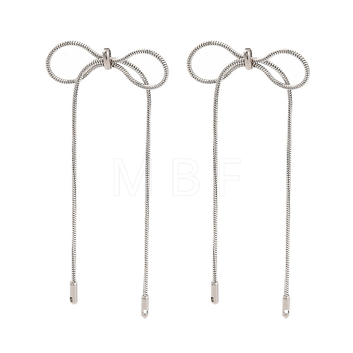 Bowknot 304 Stainless Steel Earrings for Women EJEW-U003-23P-01-1