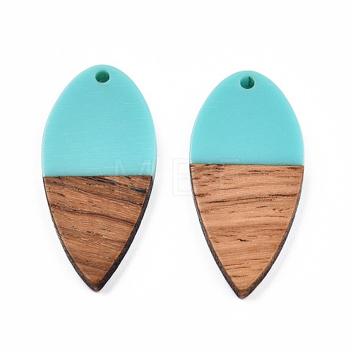 Opaque Resin & Walnut Wood Pendants RESI-N025-031-B03-1