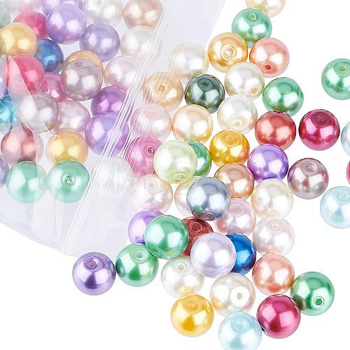 Glass Pearl Beads HY-PH0008-10mm-01M-1
