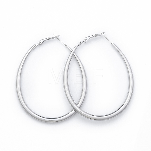 Tarnish Resistant 201 Stainless Steel Teardrop Hoop Earrings for Women EJEW-N052-03A-01-1