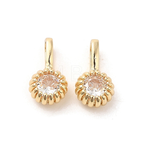 Brass Micro Pave Cubic Zirconia Charms KK-Z040-01A-1