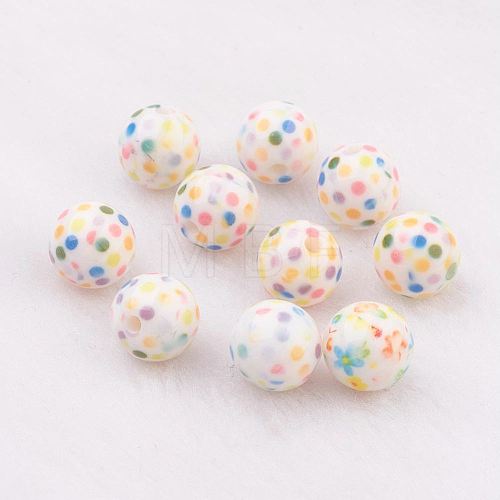 Spray Painted Resin Beads GLAA-F049-A26-1