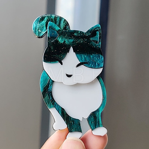 Cat Acrylic Brooch for Backpack Clothes PW-WG6199D-03-1