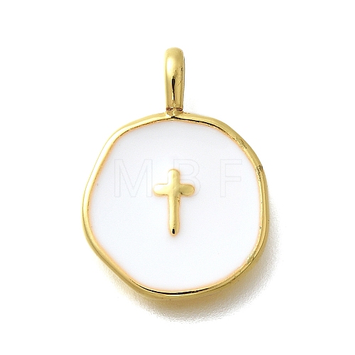 Brass with Enamel Pendants KK-D295-31G-02-1