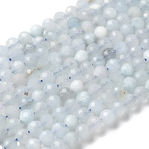 Natural Aquamarine Beads Strands G-E411-19E-4mm-01-1