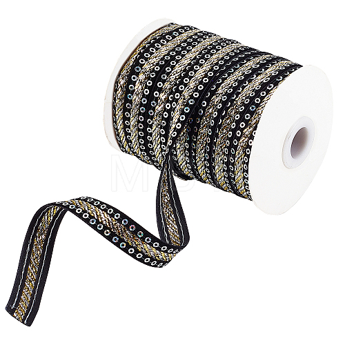 Sparkle Style Polyester Ribbons OCOR-WH0074-37B-1