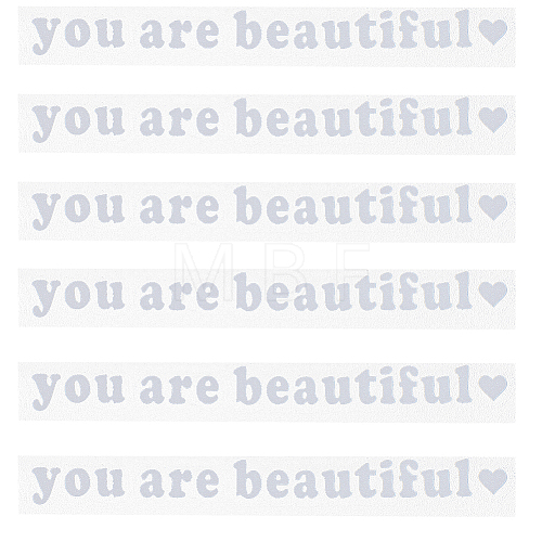 PVC You Are Beautiful Self Adhesive Car Stickers STIC-WH0013-10A-1