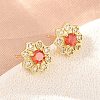 Brass Micro Pave Cubic Zirconia Stud Earrings for Women KK-A305-03G-05-1