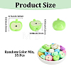 35Pcs Printed Opaque Acrylic Beads RESI-PA0001-51-2