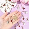 10Pcs Alloy Enamel Pendant Decorations HJEW-YW00277-01-5