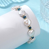 Natural Baroque Pearl Keshi Pearl & Dyed Natural Malaysia Jade & Brass Beaded Bracelets for Women BJEW-JB13793-4