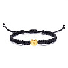 Alloy Heart with Letter Pattern Bead Braided Bead Bracelets FS-WGEB992-01-1