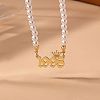 Alloy Crown Birth Year Pendant Imitation Pearl Round White Beaded Necklaces for Women FS-WG173C9-38-1