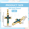 3Pcs Brass with Synthetic Opal Pendants KK-BC0015-77A-2