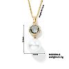 Brass Pave Rhinestone & Imitaiton Pearl Round Pendnat Shiny Women's Necklaces for Women NM0826-6-1