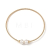 Natural Cultured Freshwater Pearl Potato Torque Bangles BJEW-JB14207-3