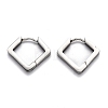 304 Stainless Steel Rhombus Huggie Hoop Earrings STAS-H156-08P-1