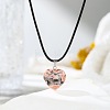 Natural Pink Zebra Jasper Heart Pendant Black Cord Necklaces NI9317-5-1