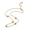 304 Stainless Steel Crystal Rhinestone Flower Link Chain Necklaces for Women NJEW-A059-02G-2