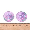 Ocean Theme Flat Round Resin Cabochons CRES-T025-02F-3