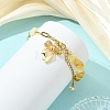 Heated Natural Citrine Chip Beads 304 Stainless Steel Paperclip Chain Bracelets with Alloy Bowknot Charms BJEW-JB14187-02-2