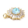 Brass Micro Pave Cubic Zirconia Pendants ZIRC-O044-21B-G-4