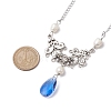 Pearl & Glass Pendant Necklaces NJEW-JN04669-3