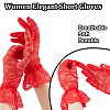 6 Pairs 6 Style Flower Pattern Lace Gloves AJEW-GA0006-10-4