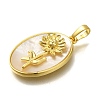 Brass Pave Shell Birth Flower Pendants FIND-I040-04K-2